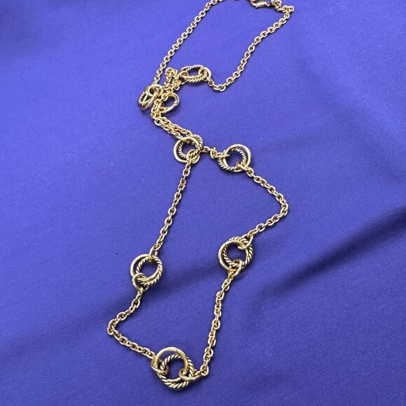 Ralph Lauren Gold-Tone Chain Double Circle Station Necklace - Picture 8 of 10